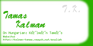 tamas kalman business card